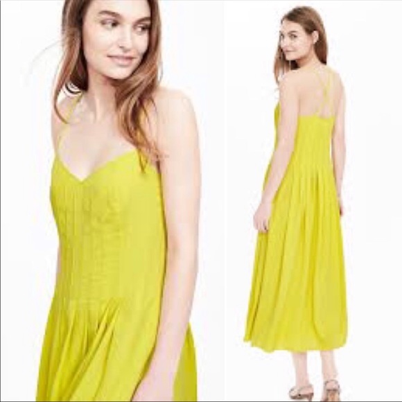 Banana Republic Chartreuse Pleased Sun Dress - Picture 2 of 4